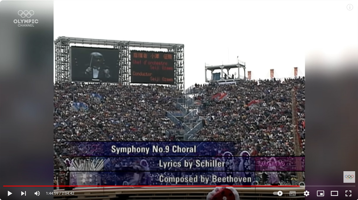 長野オリンピックの開会式 世界同時演奏の『第九』 指揮・音楽アドバイザー小澤征爾